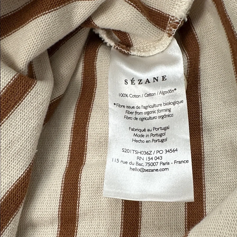 Sezane Colette Marinière Ecru / Camel - Size M - Picture 7 of 7